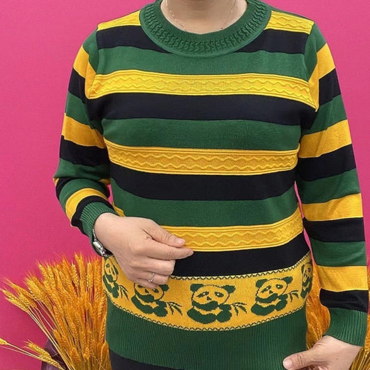 Women's Knitted Round Neck Pullover Sweater