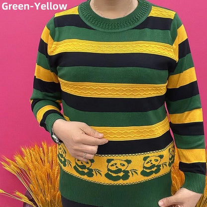 Women's Knitted Round Neck Pullover Sweater