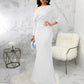 Women's Sexy Elegant Long Sleeve Off Shoulder Bodycon Long Evening Formal Dress