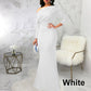 Women's Sexy Elegant Long Sleeve Off Shoulder Bodycon Long Evening Formal Dress
