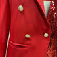 Women's Deep V-neck Single-breasted Sequin Splicing Blazer