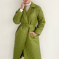 Women's Warm Diamond Lattice Coat with Belt