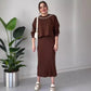 Women's Knit Short Top & Maxi Skirt Two-Piece Set