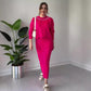 Women's Knit Short Top & Maxi Skirt Two-Piece Set