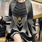 Women's Comfortable Loose Fit Color Blocking Knitted Dress