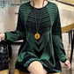 Women's Comfortable Loose Fit Color Blocking Knitted Dress