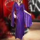 Sequined V-Neck Evening Dress with Pleated Hem