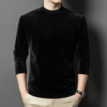 Men's Warm Ultra-Soft Mock Neck Long Sleeve Top