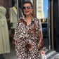 Women's Print Top & Wide-Leg Pants