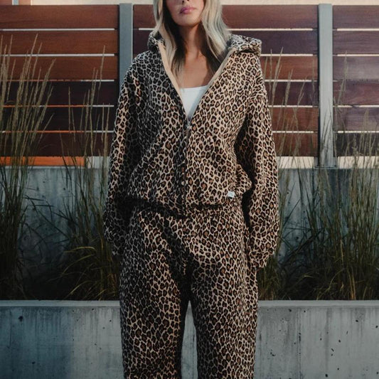 Stylish Leopard Print Top & Pants Set
