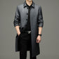 Men's Long Button-Down Lapel Jacket