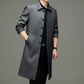Men's Long Button-Down Lapel Jacket