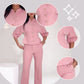 Stylish Pink Waist Cinching Top & Pants Set