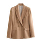 Women's Double Breasted Long Sleeve Office Jackets