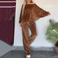 Women’s Cozy Casual Set -  Soft Batwing Top and Wide-Leg Pants