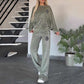 🎅Christmas Pre-sale🎁Women’s Cozy Casual Set -  Soft Batwing Top and Wide-Leg Pants