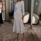 Women's Sparkly Round-Neck Bodycon Long Dress