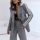 💖Limited Sale 50% OFF💖Women’s Casual Gray Blazer Top & Wide-Leg Pants 2-Piece Set