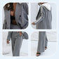 💖Limited Sale 50% OFF💖Women’s Casual Gray Blazer Top & Wide-Leg Pants 2-Piece Set
