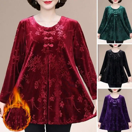 Women’s Long Sleeve Round Neck Print Tops