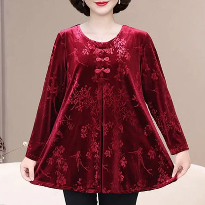Women’s Long Sleeve Round Neck Print Tops