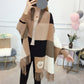 Women's Plaid Knitted Fringe Long Sleeve Shawl