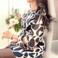 Women's Elegant Round-Neck Long Sleeve Printed Dress