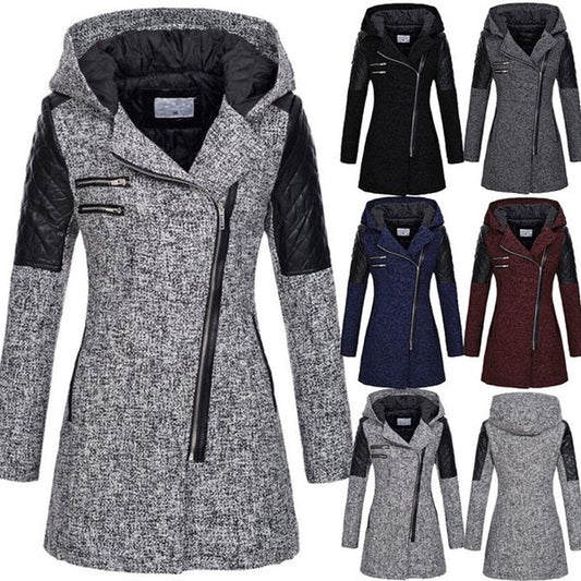 Women's Winter Warm Slant Zipper Jackets