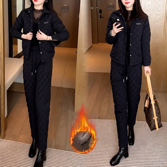 Winter Thickened Jacket & Pants 2-Piece Set