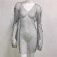Women's Rhinestone See Through Cover Up Dress