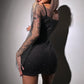 Women's Rhinestone See Through Cover Up Dress