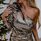 Women's Chic Bodycon Slant One-Shoulder Mini Dress