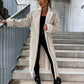 Women's Stylish Lapel Coat with Belt - Warm & Windproof