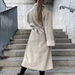 Women's Stylish Lapel Coat with Belt - Warm & Windproof