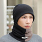 Gorro de invierno con forro cálido y bufanda para el cuello
