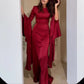 Elegant Flared Long Sleeve Maxi Dress