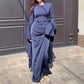 Elegant Flared Long Sleeve Maxi Dress
