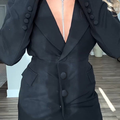 Women’s 2-Piece Blazer & Sheer Mesh Pants Set