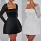 Women's Elegant Backless Dress with Sequin Long Sleeve
