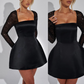 Women's Elegant Backless Dress with Sequin Long Sleeve