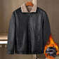 Men's Versatile Padded Lapel PU Leather Jacket
