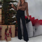 🔥Big Sale 50% OFF🔥Women's Luxurious Satin V-neck Blouse with Rose Detail