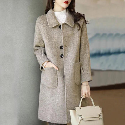Ideal Gift - Women's Thick Mid-Length Coat for Autumn/Winter