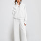 Women’s High-Neck Zip-Up Pullover and Wide-Leg Pants Set