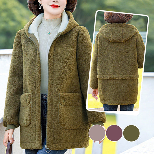 [Winter Gift for Mom] Women's Warm Full-Zip Hooded Jacket