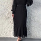 Sophisticated long pleated dress