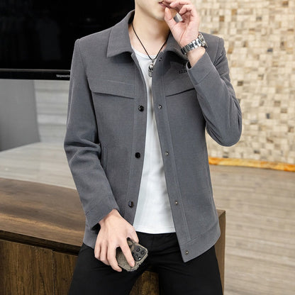 Men's Stylish Lapel Button-Down Casual Jacket