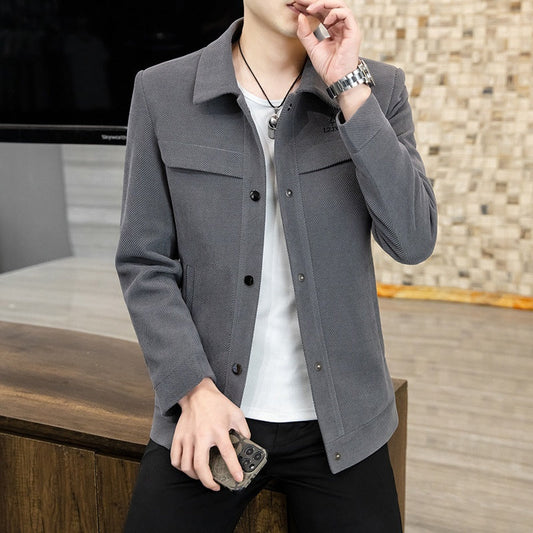 Men's Stylish Lapel Button-Down Casual Jacket