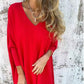 Women's Long Sleeve Knitted V-Neck Loose Long Top