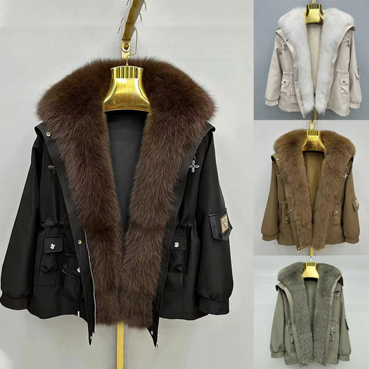 Women’s Luxury Faux Fur-Lined Parka Jacket